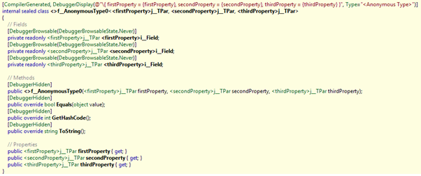 Disassembled Anonymous Type