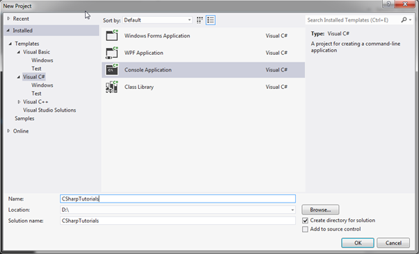 Select Project Template