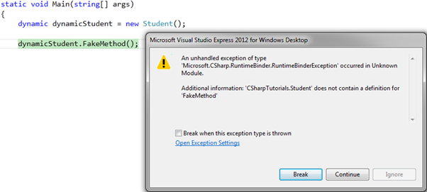 dynamic type fake method error