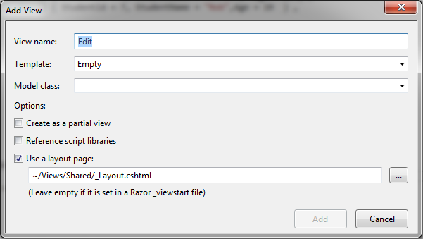 Create Edit view