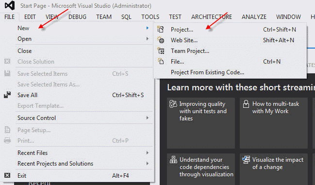 Create MVC project