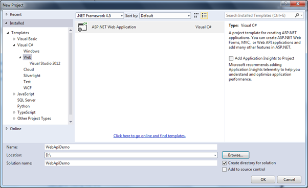 create webapi project